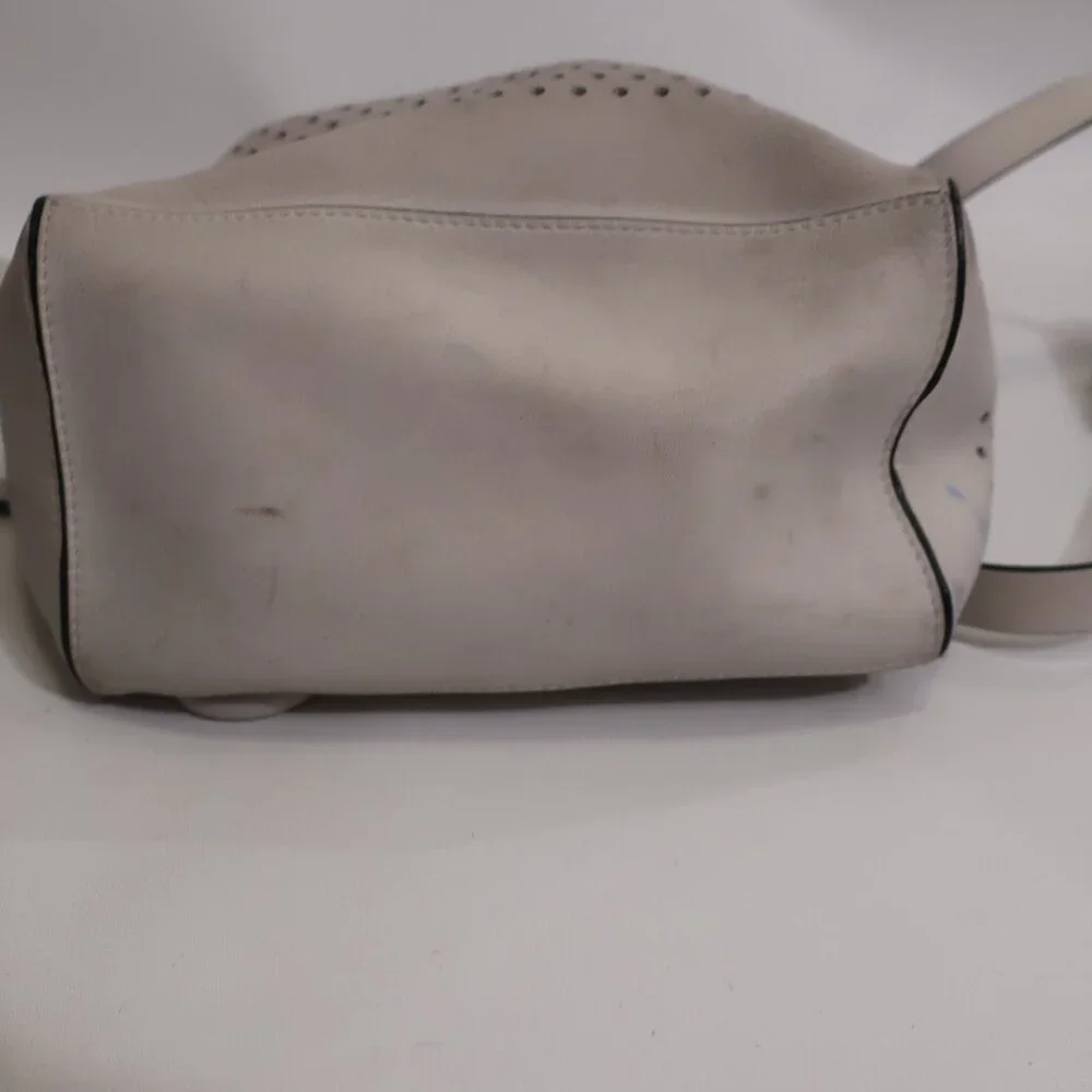 rag & bone Cream White Perforated Leather Hobo Bucket Bag